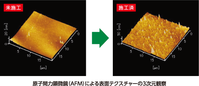 原子間力顕微鏡(AFM)による表面のテクスチャーの3次元観察